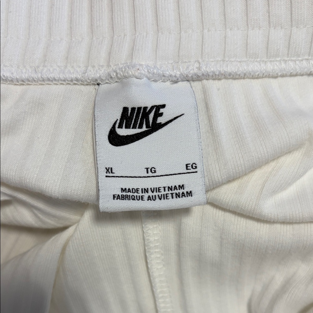 Nike Womens White Ribbed Casual Bottoms - Picture 4 of 4